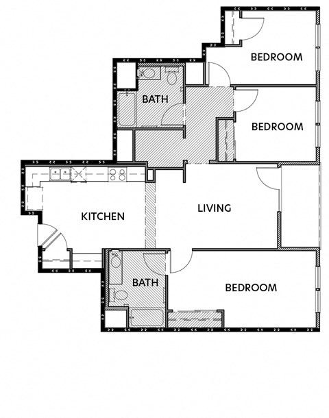 Beacon Villa 3 Bed 2 Bath Townhome 980SF